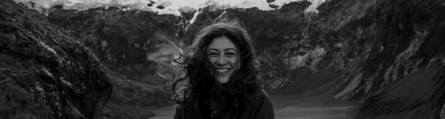Student, Lena against a backdrop of mountains in Ecuador
