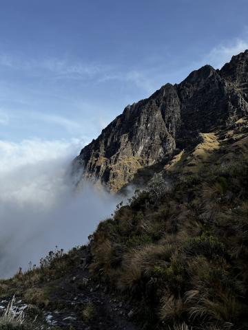 Photo of mountains against the clouds in Ecuador