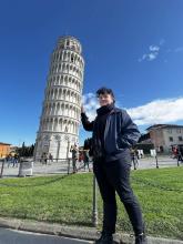 Wil Tayco with the Leaning Tower of Pisa