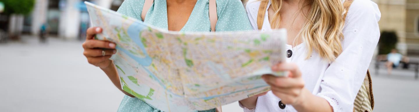 2 People looking at a map