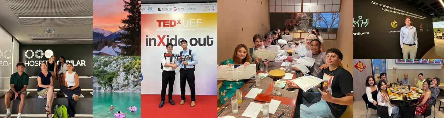 GlobalWorks interns posing for pictures in various countries