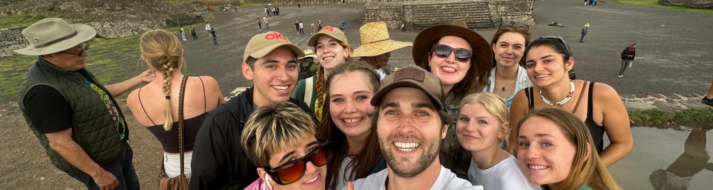 Group selfie at ruins