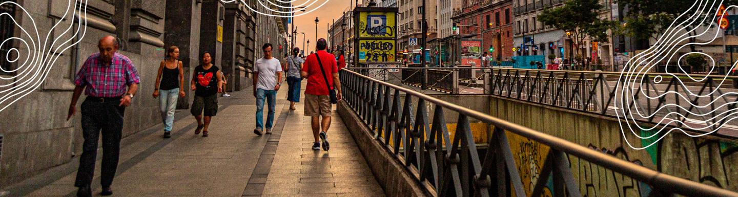 City street in Madrid, Spain