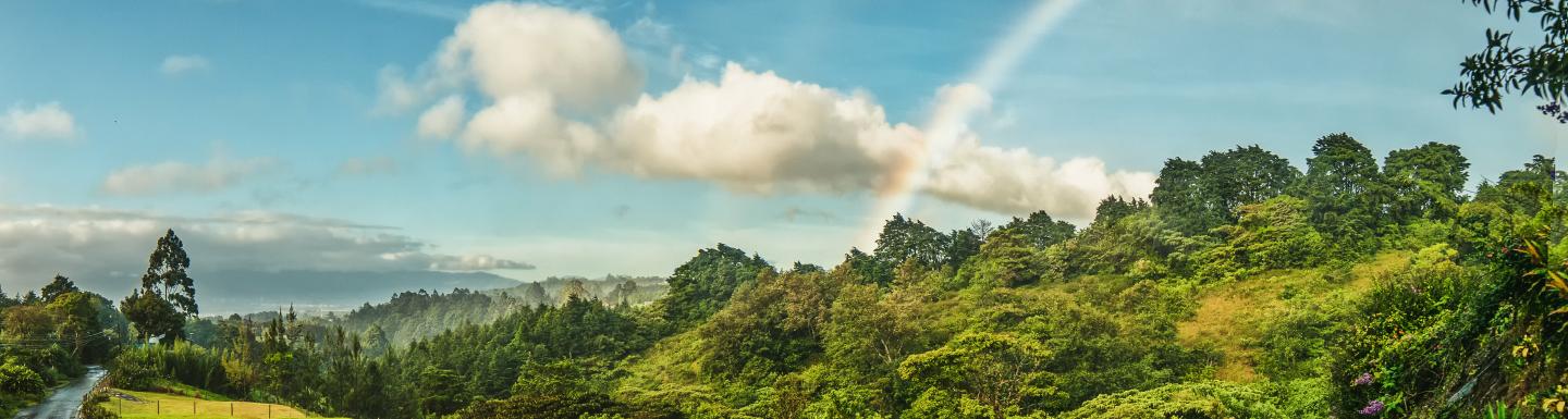 Rainbow at the side of the road in Costa Rica