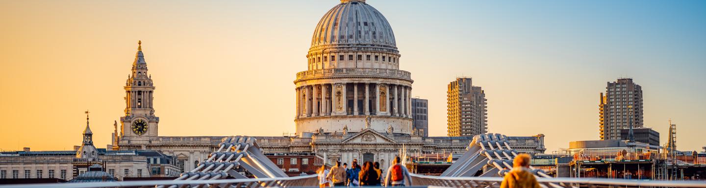 St. Pauls Cathedral of London during sunset