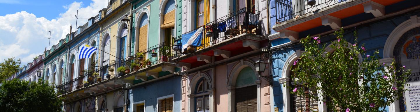Multi colored buildings in Uruguay