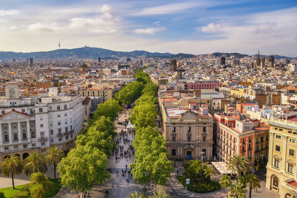 Aerial view of Barcelona
