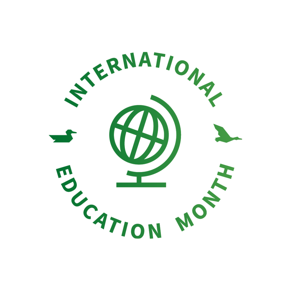 Green Globe international education month logo