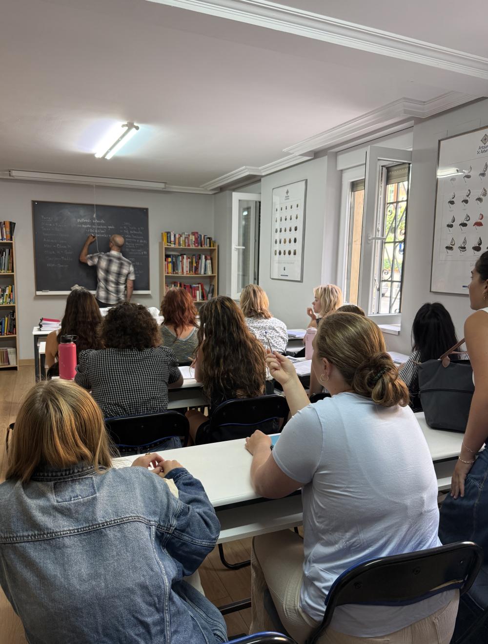 A group of uo students in their classroom in Oviedo