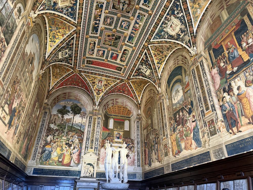 Inside a church in Siena