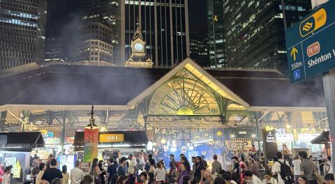 dinner in the middle of city