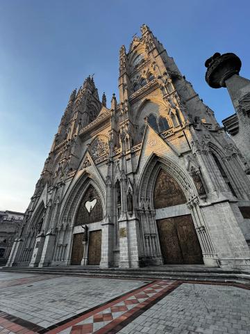 Photo of a church in Quito, Ecuador