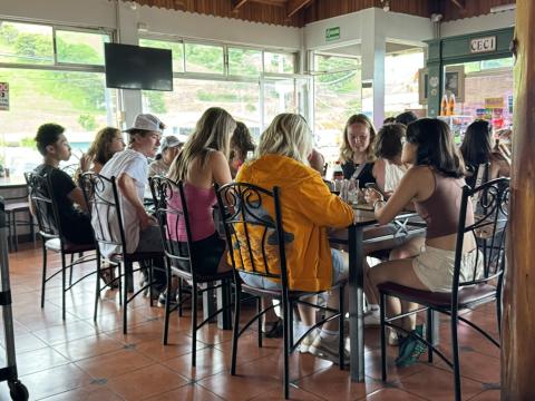 group of friends at lunch