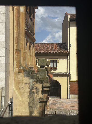 View from a window to nearby buildings in Oviedo