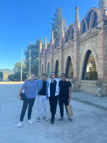 man in barcelona with friends