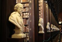 Bust of William Shakespeare at Trinity College Library, Dublin, Ireland.