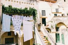 typical home in Lecce with laundry drying