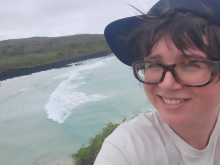 A woman by the ocean