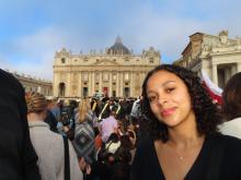 Image of Sarah with Saint Peter's Basilica in the background