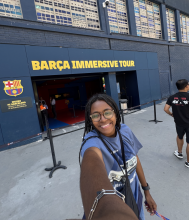 Ariel outside of the FC Barcelona tour