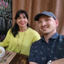 Alex and his host mom