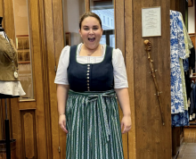 Girl wearing traditional German clothes. 