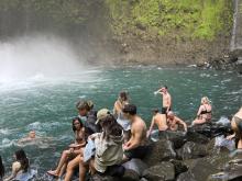 waterfall in jungle of costa rica