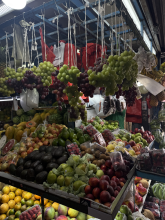 various colorful fruits at the Heredia Mercado