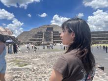 a uo student at the Teotihuacan Mexican pyramids