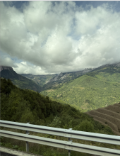 A view of green countryside of northern Spain