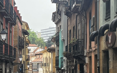 A street with colorful houses on each side in Oviedo