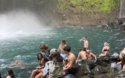 waterfall in jungle of costa rica
