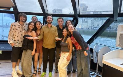 Group of students in London