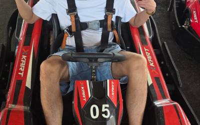 a uo student go carting in Singapore